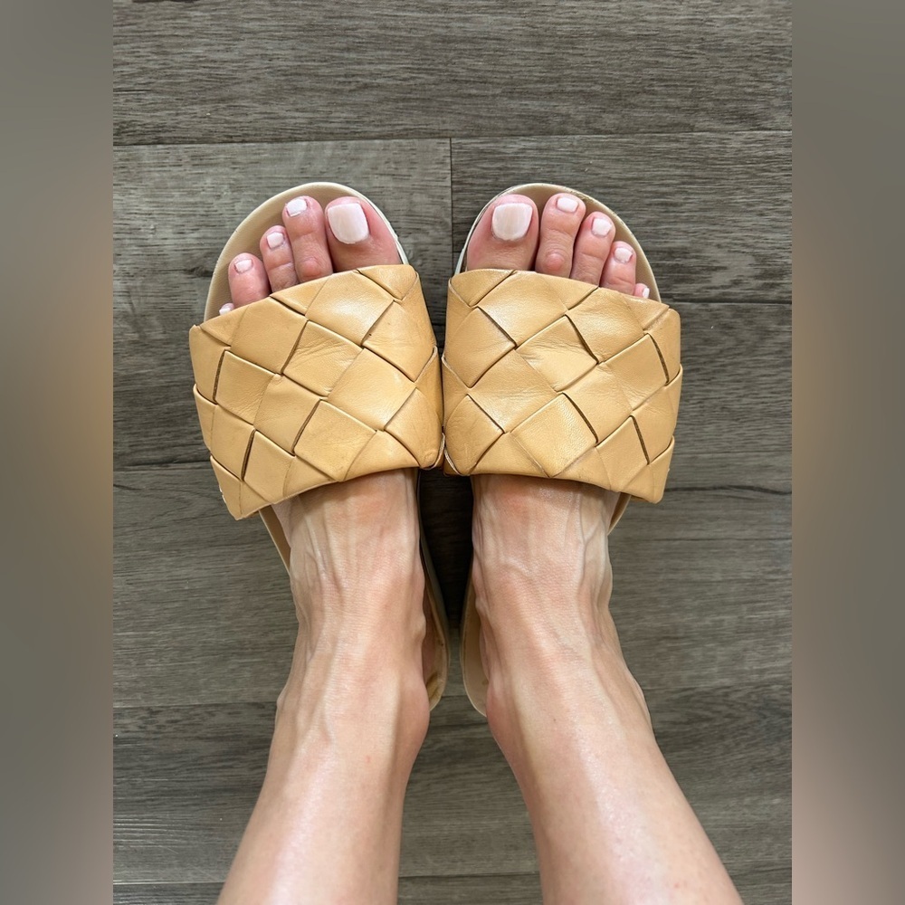Sam Edelman Women Sandals Ainslie Braided Tan Platform Slide 8.5 - Picture 2 of 4